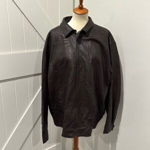 Vintage Polo Ralph Lauren Leather Jacket Mens XXL Brown